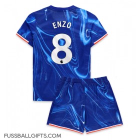 Chelsea Enzo Fernandez #8 Fußballbekleidung Heimtrikot Kinder 2024-25 Kurzarm (+ kurze hosen)